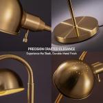 O'Bright Nova - Adjustable Floor Lamp with Flexible Gooseneck and Rotatable Shade, E26 Socket, 10-Inch Base - Ideal for Reading, Bedside, Living Room, Antique Brass