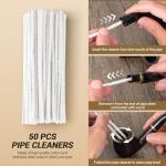 Scotte Pipe Accessories Kit, 50 Pipe Cleaners, 20 Metal Balls, 10 Pipe Filters(9mm), 3 in 1 Pipe Scraper, Leather Pipe Stand Holder, 2 Pipe Bits, 1 Pipe Reamer, Complete Pipe Tools with Gift Box