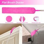 Microfiber Dusters for Cleaning, Feather Dusters with Extension Pole, Bendable & Washable Dusters for High Ceiling Fan, Blinds, Cars, Furniture, Cleaning Tools Kit Pink Gift for Women (15 PCS)