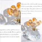 Ornalrist Crystal Gold Roses Figurine, Glass Roses Bouquet Collectible Decor Gifts for Wife Women Mom on Mother's Day Valentine's Day Wedding Anniversary