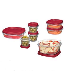 Rubbermaid Easy Find Lids Food Storage-Containers, Racer Red, 18-Piece Set