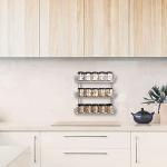 SWOMMOLY Adjustable Wall Mount Spice Rack, 3-Tier Dual-use (Multi-use) Organizer, Silver