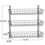 SWOMMOLY Adjustable Wall Mount Spice Rack, 3-Tier Dual-use (Multi-use) Organizer, Silver