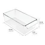 iDesign Linus Plastic Fridge and Freezer Storage Organizer Bin with Handle, Clear Container for Food, Drinks, Produce Organization, BPA-Free , 11.5" x 6" x 3.5", Clear