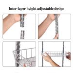 SWOMMOLY Adjustable Wall Mount Spice Rack, 3-Tier Dual-use (Multi-use) Organizer, Silver