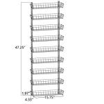 SWOMMOLY Adjustable Wall Mount Spice Rack, 9-Tier Dual-use (Multi-use) Organizer, Silver