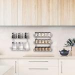 SWOMMOLY Adjustable Wall Mount Spice Rack, 9-Tier Dual-use (Multi-use) Organizer, Silver