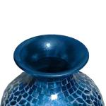 DecorShore Mosaic Vase, Floor Vase, Tall Vase, 20” Decorative Mosaic Flower Vase, Vedic Accent Vase with Floral Pattern Glass Mosaic Inlay- Cobalt Blue