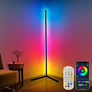 Corner Floor Lamp,65” Color Changing LED Floor Lamp with Music Sync,Modern Mood Lighting Corner Lamp with Remote & App Control, Creative DIY Mode & Timing,RGB Floor Lamps for Living Room Gaming Room
