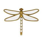 Wartter Decorative Golden Dragonfly Wall Mirror, Plastic Frame with Mirrored Wings (12.4 x 9.3 inches)