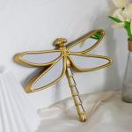 Wartter Decorative Golden Dragonfly Wall Mirror, Plastic Frame with Mirrored Wings (12.4 x 9.3 inches)