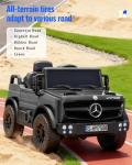 Tcaraiwen 12V Ride on Car for Kids, Licensed Mercedes-Benz Unimog w/Parent Remote Control, LED Headlights, Music Player & Horn for 3-4 Years Toddler,Black