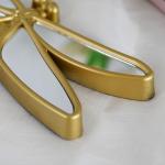 Wartter Decorative Golden Dragonfly Wall Mirror, Plastic Frame with Mirrored Wings (12.4 x 9.3 inches)