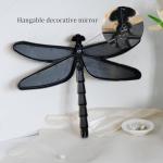 Wartter Decorative Golden Dragonfly Wall Mirror, Plastic Frame with Mirrored Wings (12.4 x 9.3 inches)