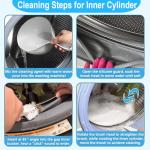 Washing Dryer Machine Rubber Seal Cleaning Brush Kits, Front Load Washer Cleaner Tools-1 PC Drum Slot Clean Brush & 5 PCS Crevice Cleaning Brushes for Bathroom, Shower & Kitchen Sink Household