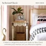 MACKENZIE-CHILDS Capiz Small Vase, Unique Flower-Vase Decor, Pink-and-White Rosy Check