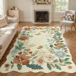 Lahome 5x7 Floral Washable Living Room Rug