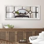 Large Rustic Wooden Wall Mirror for Farmhouse Decor