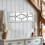 Large Rustic Wooden Wall Mirror for Farmhouse Decor