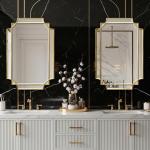 Beveled Gold Wall Mirror - 20x30 Inches