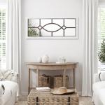 Large Rustic Wooden Wall Mirror for Farmhouse Decor