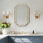 Beveled Gold Wall Mirror - 20x30 Inches