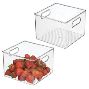 iDesign Clear Pantry Storage Bins with Handles - 2 Pack