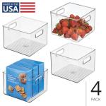 iDesign Clear Plastic Kitchen Storage Bins, 4-Pack