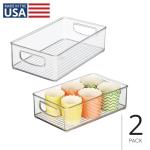 iDesign Stackable Clear Pantry Bins with Handles