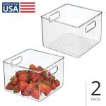 iDesign Clear Pantry Storage Bins with Handles - 2 Pack