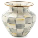MACKENZIE-CHILDS Large Gray-White Enamel Vase