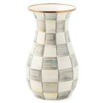 MACKENZIE-CHILDS Tall Gray-and-White Enamel Vase
