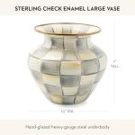 MACKENZIE-CHILDS Large Gray-White Enamel Vase