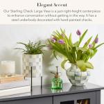 MACKENZIE-CHILDS Large Gray-White Enamel Vase