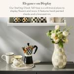 MACKENZIE-CHILDS Tall Gray-and-White Enamel Vase