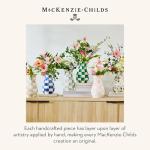 MACKENZIE-CHILDS Tall Gray-and-White Enamel Vase