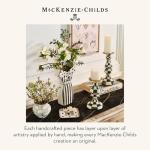 MACKENZIE-CHILDS Large Gray-White Enamel Vase