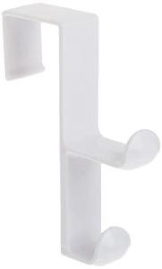 iDesign Over Door Double Hook Hanger - White