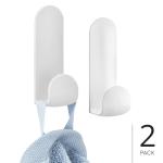 Self-Adhesive Wall Hooks - Damage-Free, 2 Pack