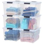 IRIS USA 40 QT Clear Plastic Storage Box 6-Pack