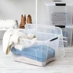 IRIS USA 40 QT Clear Plastic Storage Box 6-Pack