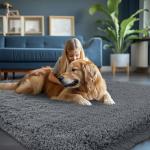 Fluffy 5x7 Grey Shag Area Rug for Bedrooms