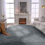 Fluffy 5x7 Grey Shag Area Rug for Bedrooms