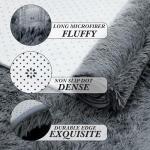 Fluffy 5x7 Grey Shag Area Rug for Bedrooms