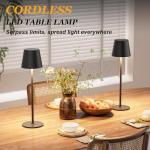 Rechargeable Cordless Black Table Lamp - 2 Pack