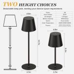Rechargeable Cordless Black Table Lamp - 2 Pack