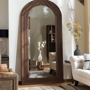 ZHUNFA 71x32 Arched Full Length Mirror – Brown