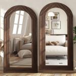 ZHUNFA 71x32 Arched Full Length Mirror – Brown