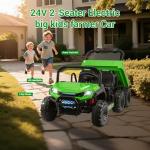 SEHOMY 24V 4WD Kids Dump Truck Ride-On Car