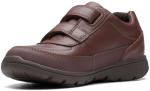 Clarks Boys Venture Walk Shoes, Brown Leather, Size 13